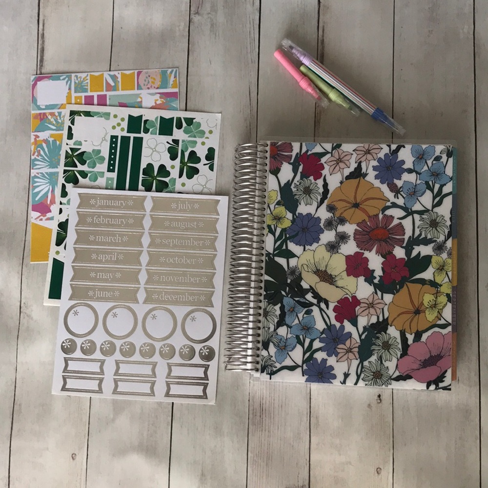 NEW Erin Condren LifePlanner Hourly Flower Power